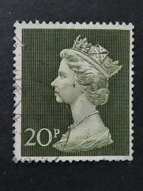 英国邮票 1970年伊丽莎白女王 梅钦 20p 1枚销