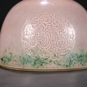 旧藏 清代 康熙豇豆红釉暗刻团龙纹太白尊