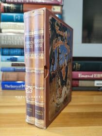 Robinson Crusoe and Treasure Island (Treasury of Children's Classics) 金银岛、鲁滨逊漂流记两本 精美盒装