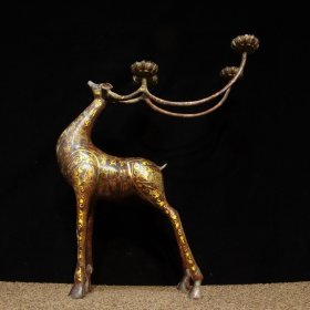 铜——错金铭文鹿灯 长34.5cm宽10cm高46.5cm 重4.7斤