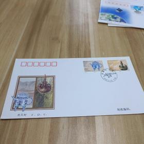 首日封 F D C 盉壶和马奶壶 中哈联合发行 特种邮票