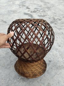 竹编老火笼民俗老物件