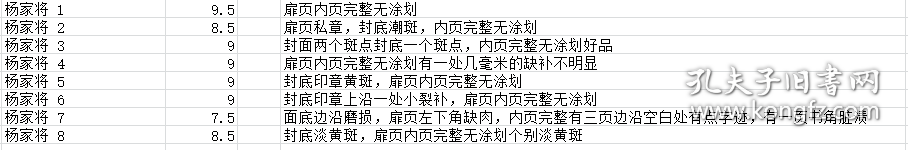 北宋杨家将 八本一套齐全，湖南美术出版社