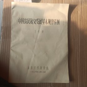 油印本：中国农民起义发展基本规律举例（山东大学王先进教授）F2045