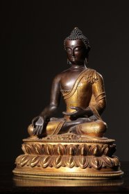 清铜鎏金释迦摩尼坐像