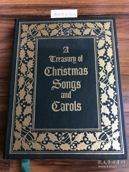 近全新！【现货在美国家中、包国际运费和关税】Christmas Song and Carols，《圣诞歌曲和颂歌》，Henry W. Simon / 亨利·W·西蒙（编注），伊东书局1979年出版（请见实物拍摄照片第5张版权页），Collector's Edition / 收藏版，精装，大开本，240页，豪华全真皮封面，三面刷金，珍贵外国文学参考资料 ！