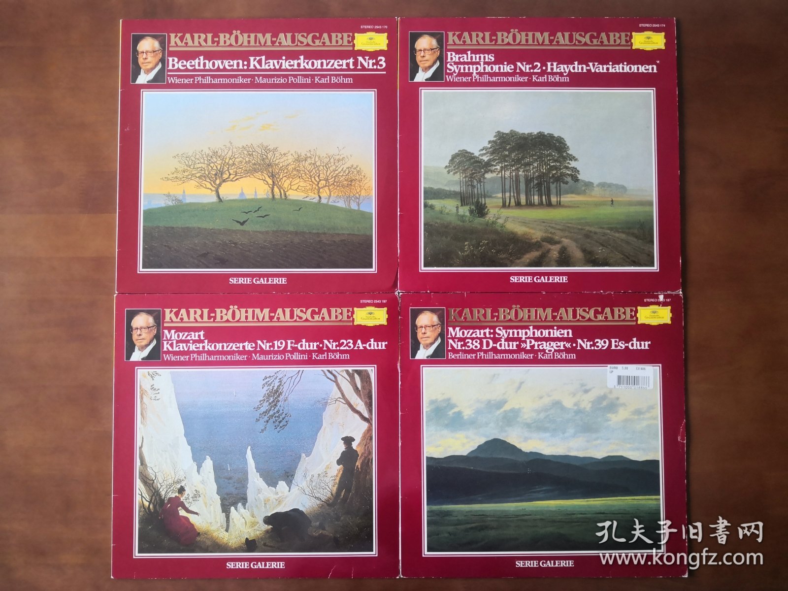 伯姆指挥的贝多芬钢琴协奏曲、勃拉姆斯、莫扎特交响曲 黑胶LP唱片四张 包邮