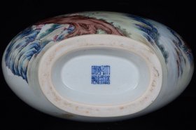 清乾隆珐琅彩智勇双全鎏金扁瓶;40x29厘米