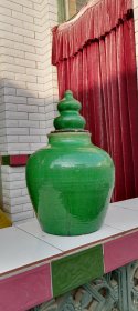 辽金时期绿釉葫芦罐