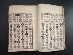 1756年《画引十体千字文纲目》线装1册全 十种字体 上栏偏冠尽、名乘字、世话字等内容 西甄孙丕显编辑 潭阳王基校阅 皇都书林 千字文是由南北朝时期梁朝散骑侍郎、给事中周兴嗣编纂。