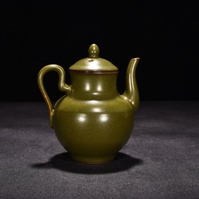 清乾隆茶叶末釉执壶 高12.5厘米宽10.5