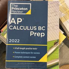 AP微积分英文原版 普林斯顿评论AP微积分BC预科 2022新版教材 The Princeton Review AP Calculus BC Prep 大学考试准备 4套练习测试题