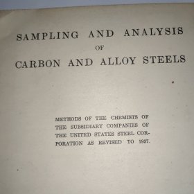 英文原版：Sampling and Analysis of Carbon and Alloy Steels(碳和合金钢的取样与分析)