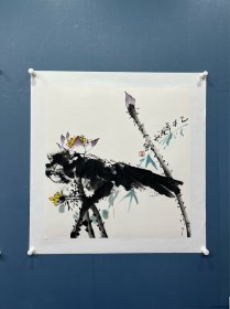包布和画家大写意水墨荷花国画作品写意画花鸟画草原人物抽象派创始人乙未年老画老作品