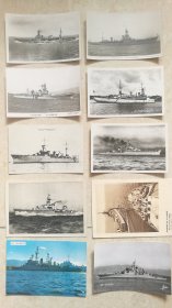 法国 二战 及战后 巡洋舰 十张 明信片