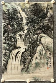 王再春先生手绘国画作品《清泉石上流》69.5x45.5cm