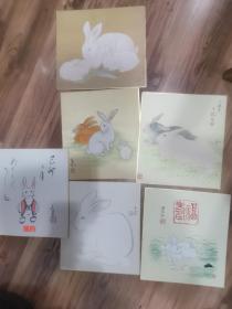 装饰品挂件（一张画的，一张绣品，四张印刷品）低价出售