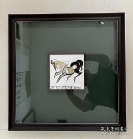 韩美林 瓷板画带框出