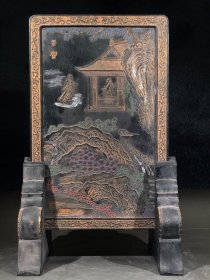 徽州老墨墨宝插屏，重约2260g，31×19×13cm