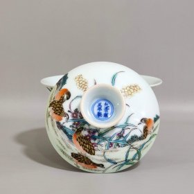 清代雍正安居乐业盖碗