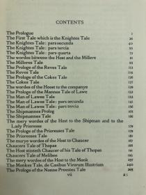 Tales from Chaucer：The Canterbury Tales，乔叟《坎特伯雷故事集》，著名的苏格兰水彩之王弗林特插图（内含24幅精美整页水彩画），布面精装，烫金书脊，浮雕花纹封面，书顶刷红，毛边未裁 ，1929年老版书