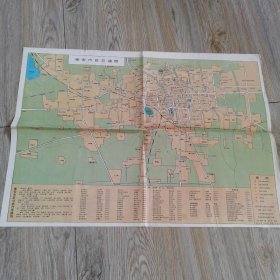 山东老地图泰安市区交通图1987年