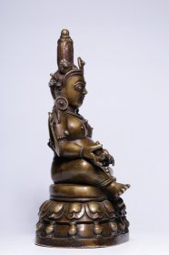 清合金铜嵌银黄财神坐像