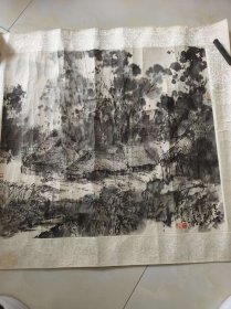 天津名家张建梓国画四尺斗方 品相如图，原裱保真