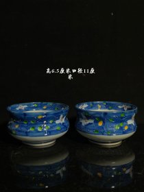 收到进口瓷碗一对，釉彩漂亮，保存完整无磕碰！