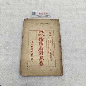 百八十年阴阳历对照表 全一册 民国元年 初版