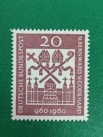 德国邮票 西德1960年教堂等 1全新