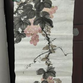 无款花鸟画，国画：约90年代南京流出，花鸟画、35X85 厘米，葡