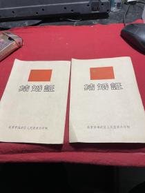 北京市海淀区 1959年 （编号京海字第4280号）结婚证一对  品好