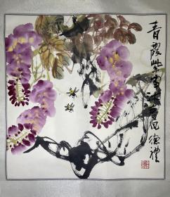 王德礼  花卉镜心作品两幅