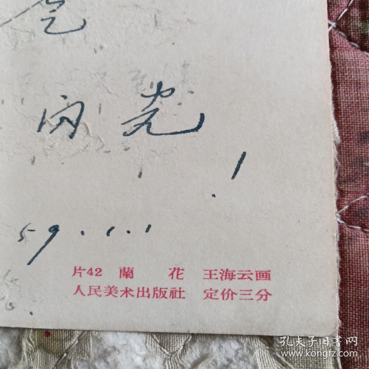 贺年片(1959年1月1日)蘭花，王海云画