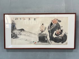 蒋意 中美协会员 写意作品《闲来不易》尺寸：100*50cm！