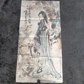 崇治水墨画一幅68*31cm【人物画】