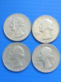美国硬币 银色一刀4枚打包