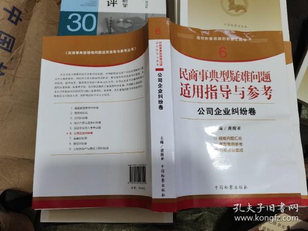 指引办案思路的新型工具书6·民商事典型疑难问题适用指导与参考：公司企业纠纷卷