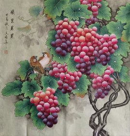 精品工笔葡萄，《硕果累累图》2