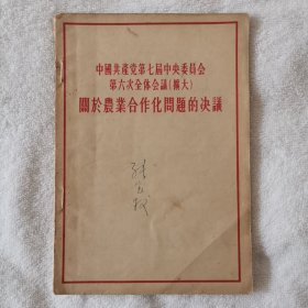 中国共产党第七届中央委员会 第六次全体会议（扩大）关于农业合作化问题的决议