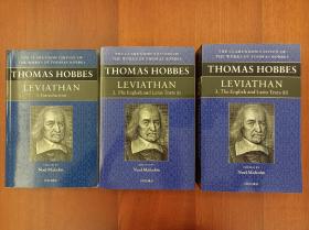 Thomas Hobbes: Leviathan (3 volume set) （3卷套装，拉丁语、英文对照本)（现货，实拍书影）