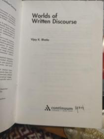 Worlds of Written Discourse  邹为诚(著名外语研究学者)藏书  英文原版小16K 里面有清晰的邹为诚阅读笔记（很有用）