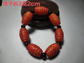 汉代和田红玉手串