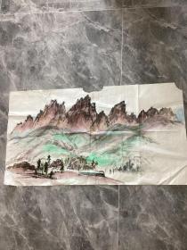 陕西省文史馆老馆员书画家周景濂先生山水人物画作一组