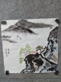 朱威先生斗方山水33，纯手绘