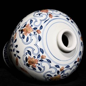 《精品放漏》宣德青花釉里红梅瓶——明代瓷器收藏b
