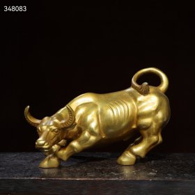 旧藏清代 铜 鎏金 【旺市金牛】