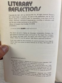Literary Reflections 文学反思（1971年英文原版）正版如图、内页干净