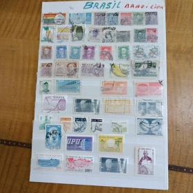 巴西邮票78枚，不少早期好票，少见邮品，包邮！